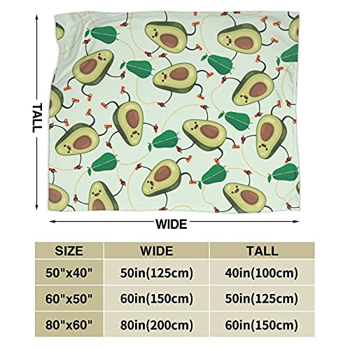 Hionhsw Avocado Blanket Throw Lightweight Flannel Blankets for Mom Bed Sofa Couch 50"X40"