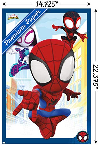 Trends International Marvel Spidey and His Amazing Friends-Group Wall Poster, 14.725" x 22.375", Premium Unframed Version