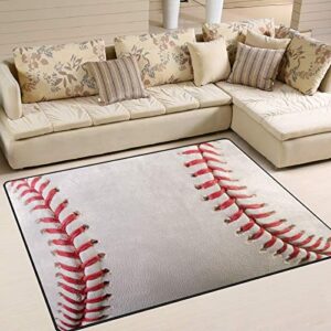 ALAZA Lovely Sport Ball Baseball Non Slip Area Rug 5' x 7' for Living Dinning Room Bedroom Kitchen Hallway Office Modern Home Decorative