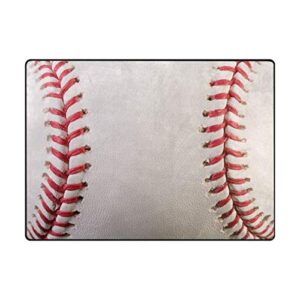 ALAZA Lovely Sport Ball Baseball Non Slip Area Rug 5' x 7' for Living Dinning Room Bedroom Kitchen Hallway Office Modern Home Decorative