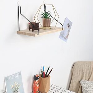 Floating Shelves Decorative Shelves Wooden Wall Mounted Shelf for Bedroom Living Room Kitchen and Office (Natural,11.8 in)