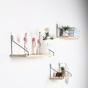 Floating Shelves Decorative Shelves Wooden Wall Mounted Shelf for Bedroom Living Room Kitchen and Office (Natural,11.8 in)