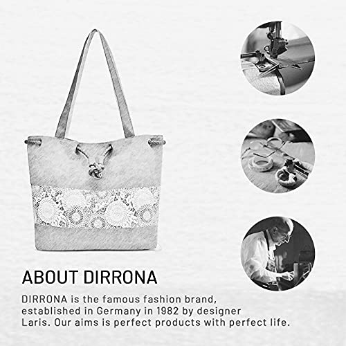 DIRRONA Womens Canvas Handbag Ladies Shoulder Bags Top Handle Bags Drawstring Bucket Bag School Travel Casual Daily Use Gray