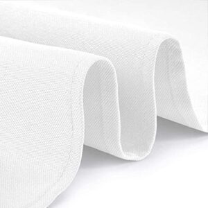 2 Square Tablecloth Covers 52x52 Inch | Table Cloths for Square or Round Table | Washable Wrinkle-Resistant Fabric for Weddings, Kitchen, Restaurant, | White | 2 Pack
