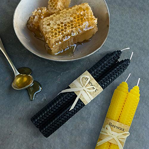 LA BELLEFÉE 16 Pcs Beeswax Candles Natural Honeycomb Candles, Handmade Beeswax Taper Candles, Non Scented Candles for Home & Church, Romantic Candlelit Dinner, 9 Inch Each