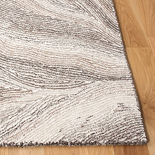 Safavieh Metro Collection 8' x 10' Ivory / Brown MET505T Handmade Modern Abstract Premium Wool Area Rug