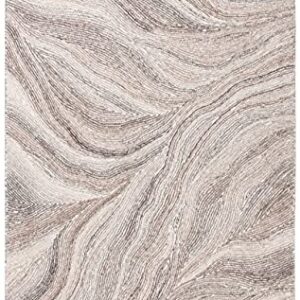 Safavieh Metro Collection 8' x 10' Ivory / Brown MET505T Handmade Modern Abstract Premium Wool Area Rug