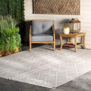 nuloom miriam striped indoor/outdoor area rug, 4′ x 6′, beige