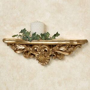 touch of class elisa beveled edge decorative wall shelf baroque gold 19 inches wide