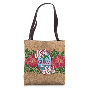 guam bags chamorro hibiscus flower guamanian gifts hafa adai tote bag