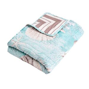 Barefoot Bungalow Ocean Throw Blanket, 50 x 60-inch, Turquoise