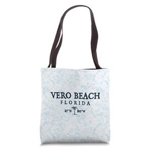 vero beach florida palm tree surf beach gift tote bag