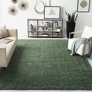 safavieh august shag collection 5’3″ x 7’6″ green aug200y solid non-shedding living room bedroom dining room entryway plush 1.5-inch thick area rug