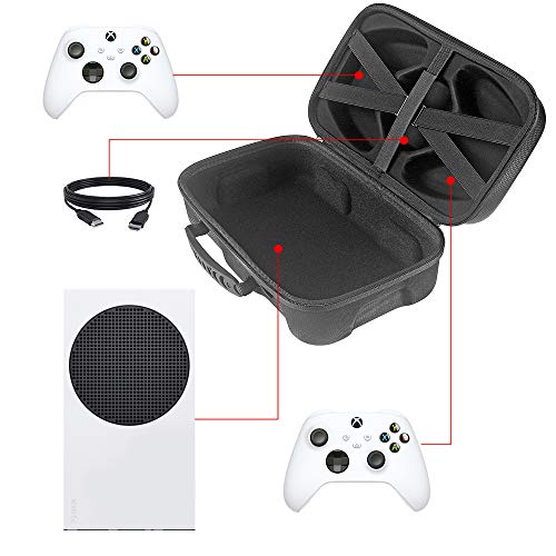 GOTRUTH Travel Case Compatible with Xbox Series S - Hard Shell Series S Carrying Case with Protective Foam Compartments for Console, Controller, HDMI Cable (Xbox Series S, Black 1)