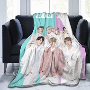 kpop merchandise blanket ultra soft warm throw blanket fuzzy bedding for traveling camping couch sofa gifts 50″x40″