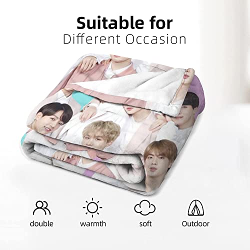 Kpop Merchandise Blanket Ultra Soft Warm Throw Blanket Fuzzy Bedding for Traveling Camping Couch Sofa Gifts 50"X40"