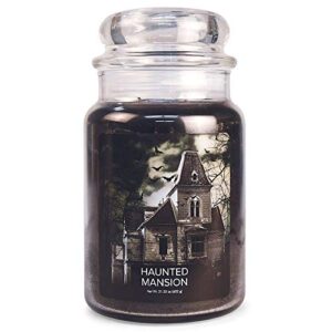 village candle haunted mansion large glass apothecary jar scented candle, 21.25 oz