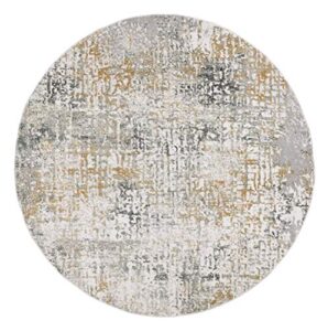 safavieh vogue collection 9′ round beige/grey vge117a modern abstract area rug