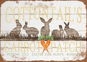 vintage new tin poster cottontails carrot patch retro vintage metal tin signs 8×12 inch retro art family kitchen bar restaurant garage cafe gas shop wall decor metal plaque