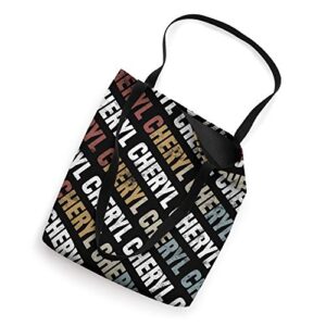 Vintage First Name Pattern Retro Forename Gift for Cheryl Tote Bag