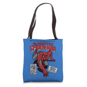 marvel the amazing spider-man retro comic tote bag