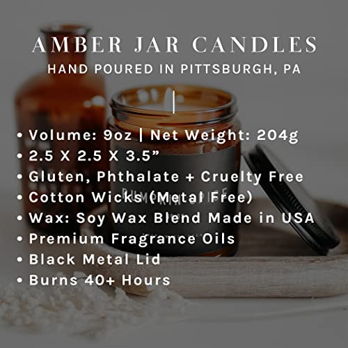 Sweet Water Decor Warm and Cozy Candle | Pine, Orange, Cinnamon, and Fir Winter Scented Soy Candles for Home | 9oz Amber Jar, 40 Hour Burn Time, Made in the USA