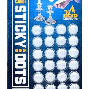 Ner Mitzvah Candle Sticky Dots - Candle Wax Dots - Candle Accessories - 24 Dots