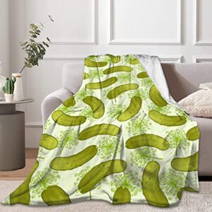 newhomestyle dill pickles throw blanket soft warm cozy lightweight decorative blanket for couch, bed, sofa, travel 40×50 inch