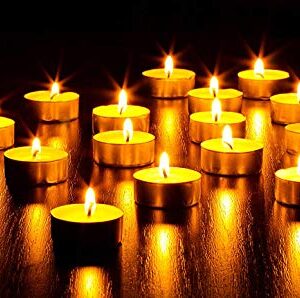 HYOOLA Beeswax Tealight Candles in Aluminum Cup - 24 Pack - 100% Pure Natural Beeswax Candles