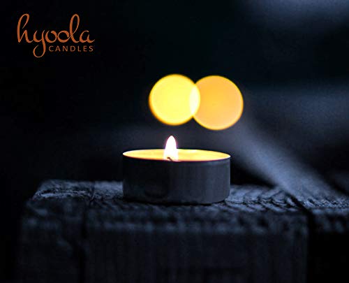 HYOOLA Beeswax Tealight Candles in Aluminum Cup - 24 Pack - 100% Pure Natural Beeswax Candles