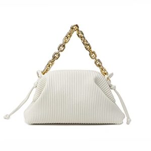 kingto shoulder clutch purse handbag for women designer small dumpling chain pouch bag soft ruched crossbody bag