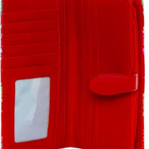 Shag Wear Wild Bird Owl Large Women's Wallet Red 7"