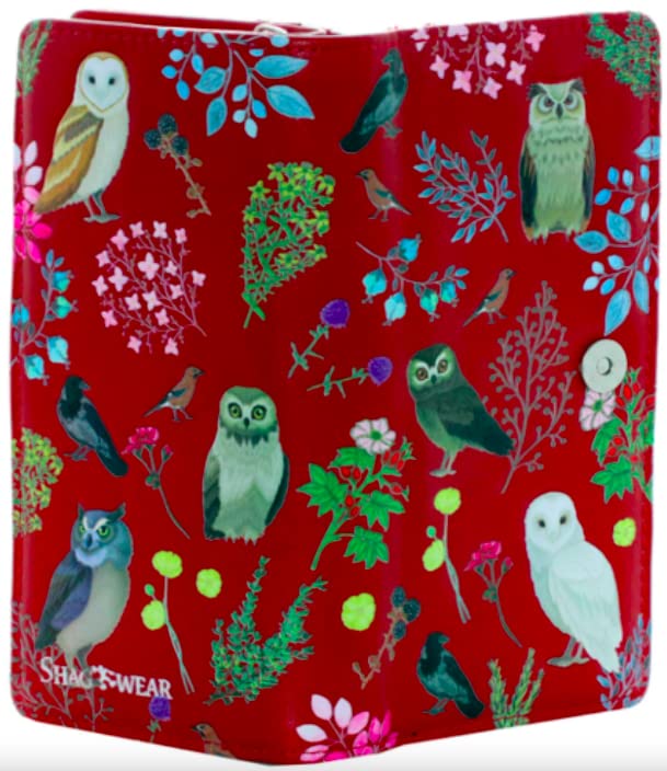 Shag Wear Wild Bird Owl Large Women's Wallet Red 7"