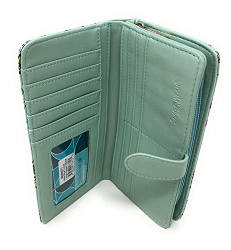 Shag Wear Large Owl Wild Bird Themed Women's Wallet Mint Green 7"