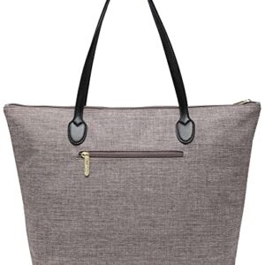 NNEE Water Repellent Light Weight Nylon Polyester Tote Bag Teacher Handbag - Medium, Brown