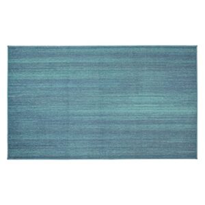 my magic carpet washable rug – non-slip, stain resistant, waterproof, foldable – 1 piece accent living room & bedroom area rug – pet & kid friendly (solid blue, 3x5 ft)
