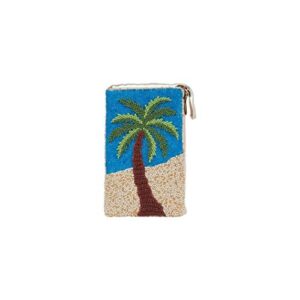 bamboo trading company shb473 tropical palm club bag, 7-inch height, multicolor