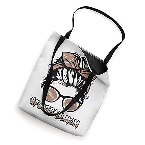 American Football Player Mom Football Mothers Day Messy Bun Tote Bag