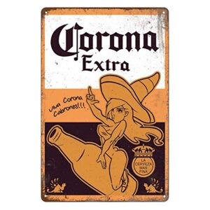 bayyon tin signs retro vintage, corona extra beer, home bar man cave diner garage man cave decor, 8″x12″/20x30cm
