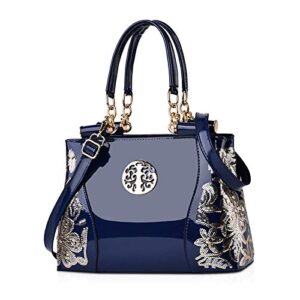 nicole & doris patent leather handbags for ladies hobo bag stylish tote bag women shoulder bags exquisite crossbody bag shopper wedding evening bags navy blue