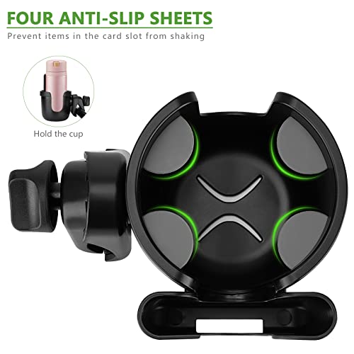 Suranew Universal Stroller Cup Holder, Adjustable Drink Holder with Phone Holder for Baby Stroller, Wheelchair, Walker, Bike, Scooter, Gifts for Family Member.