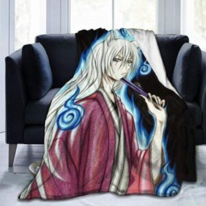 ultra soft flannel fleece throw blanket for kids boys adults,kamisama kiss character tomoe anime lightweight warm winter anti-static blankets for bed couch sofa living room bedroom