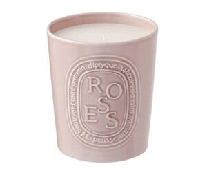 diptyque roses candle 600g porcelain jar luxury candle 100h burn time 21.1 oz, pink