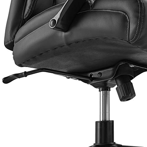 Amazon Basics Big & Tall Adjustable Executive Office Chair - 500-Pound Capacity, Black Faux Leather