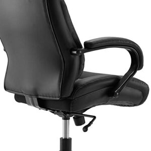 Amazon Basics Big & Tall Adjustable Executive Office Chair - 500-Pound Capacity, Black Faux Leather