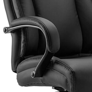 Amazon Basics Big & Tall Adjustable Executive Office Chair - 500-Pound Capacity, Black Faux Leather