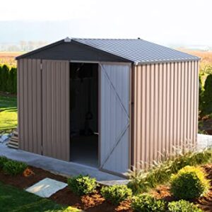 U-MAX 8.4' x 6.3' Outdoor Storage Shed, Lockable Bike zheyangShed,Garden Shed &Tool Shed for Backyard, Patio, Lawn