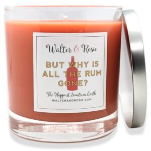 Walter & Rosie Candle Co. - But Why Is All The Rum Gone? 11oz Rum Scent Candle Inspired by Pirates of The Caribbean -Smell Like Disney Resorts - The Happiest Scents on Earth - Soy Blend - Up to 40 Hrs