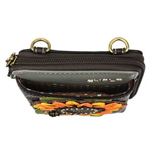 CHALA Wallet Crossbody Cell Phone Purse-Women Faux Leather Multicolor Handbag with Adjustable Strap (Sunflower - Black)