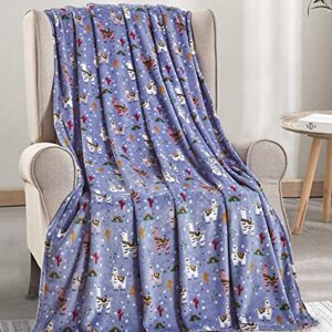 Décor&More Whimsy Collection Microplush Throw Blanket (50" x 60") - Llama Llama